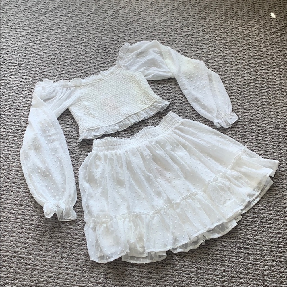 White Polka Dot Set